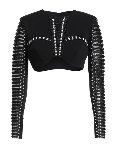 Woman Top Black Size 4 Viscose, Elastane