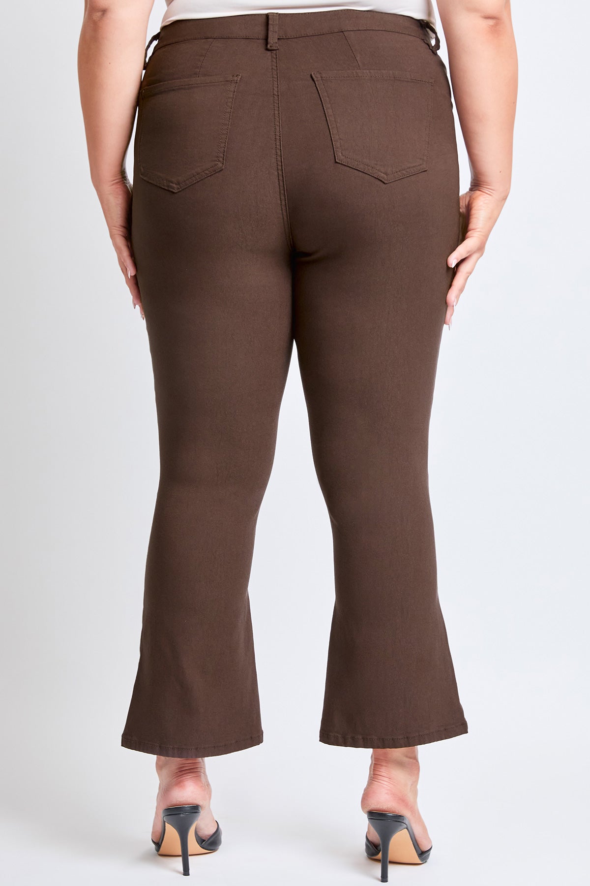 Women's Plus Hyperstretch Cropped Kick Flare Pants, Cocoa