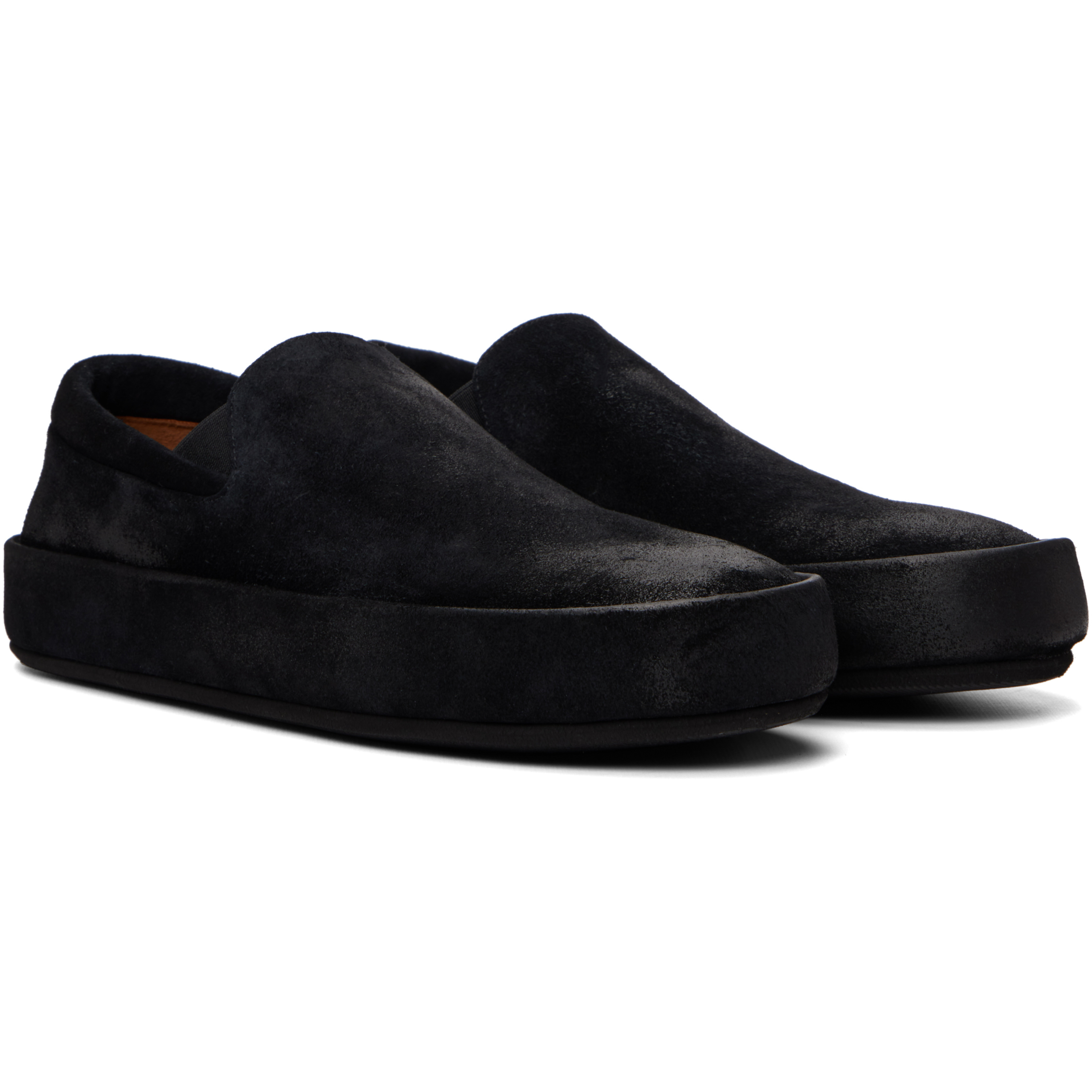 Black Cassapelle Leather Slip On Sneakers