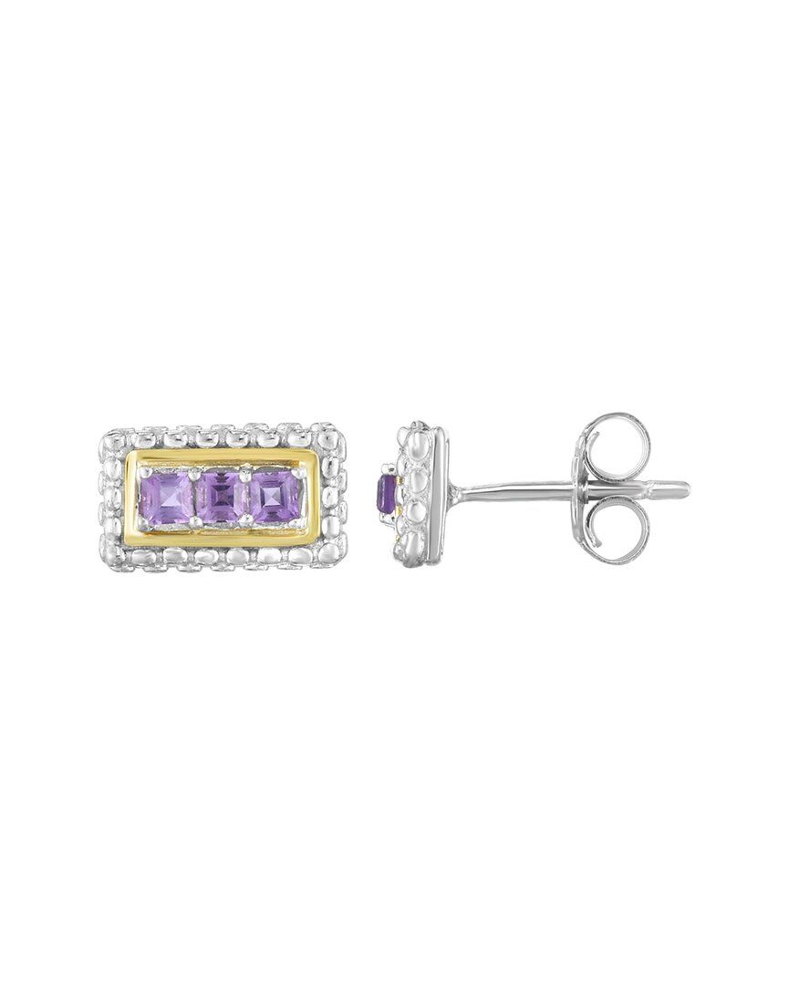 Phillip Gavriel 18K & Silver Amethyst Studs