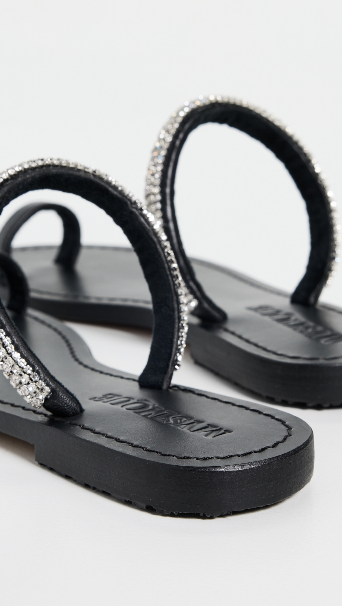Mystique Embellished Toe Ring Sandals Black/Clear