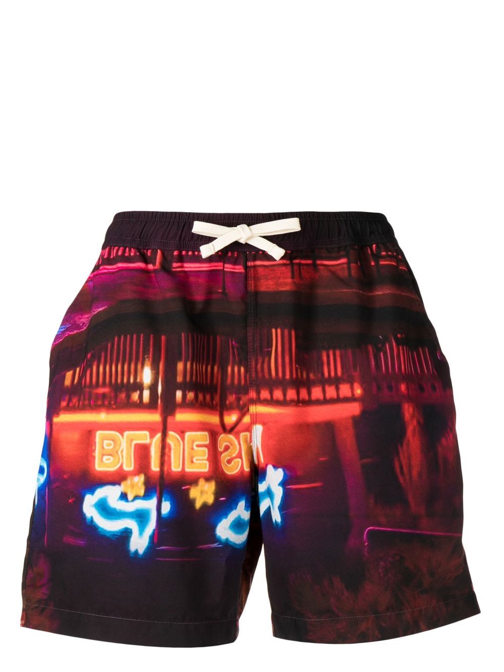 Graphic-print deck shorts - Red