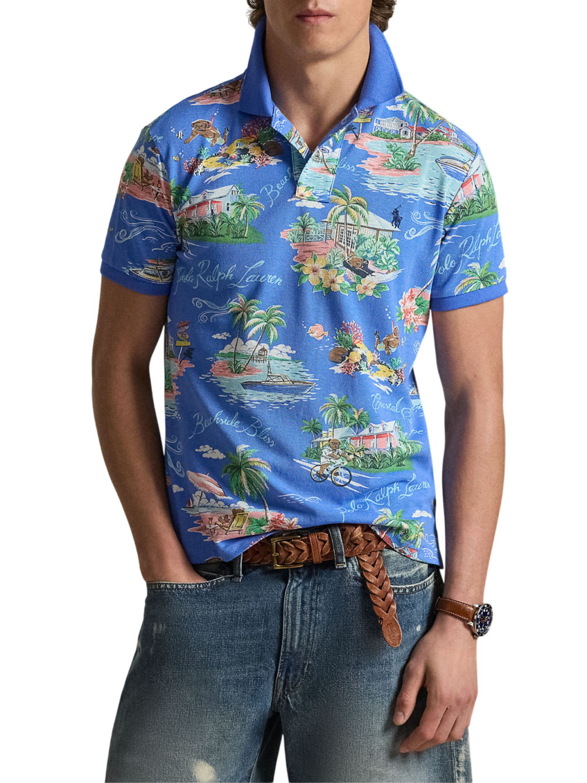 Blue Shirt Collar Polo
