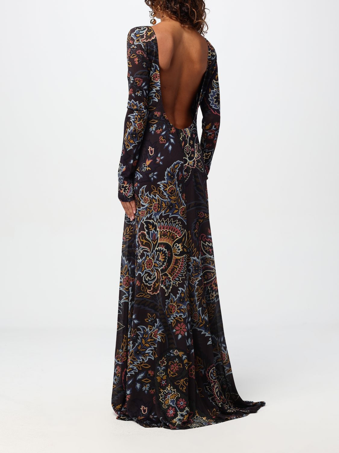Paisley print maxi-dress - Black