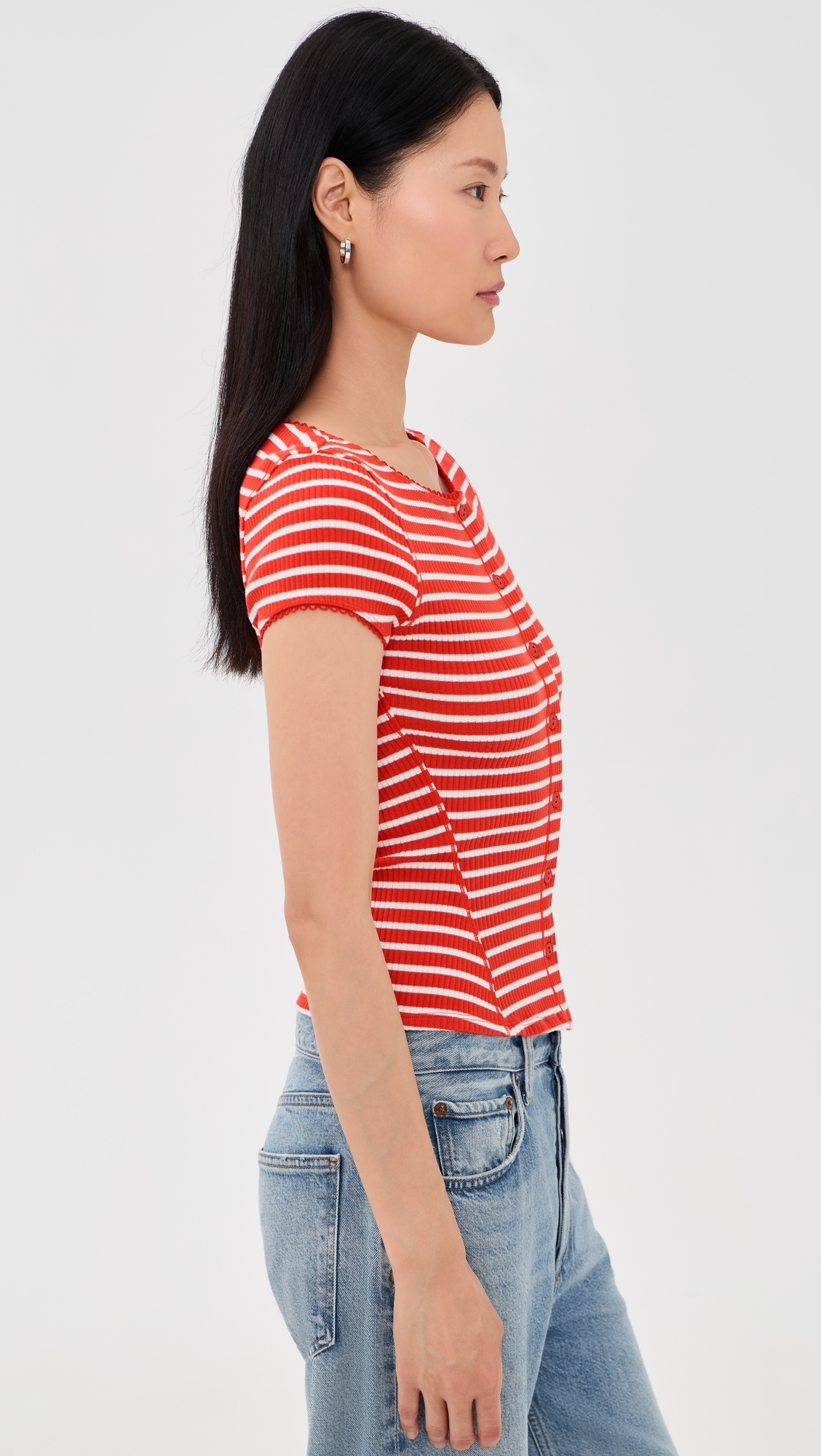 Most Wanted Striped Cardigan Red/White Stripe