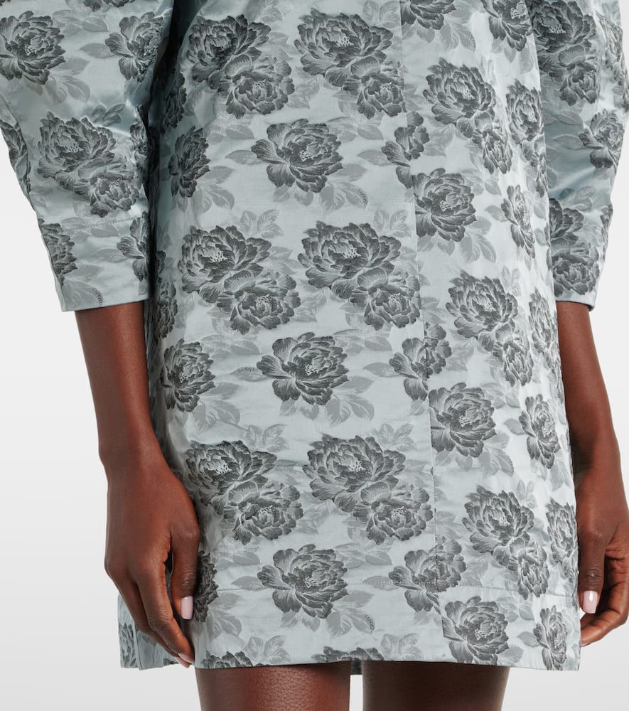 Floral jacquard minidress