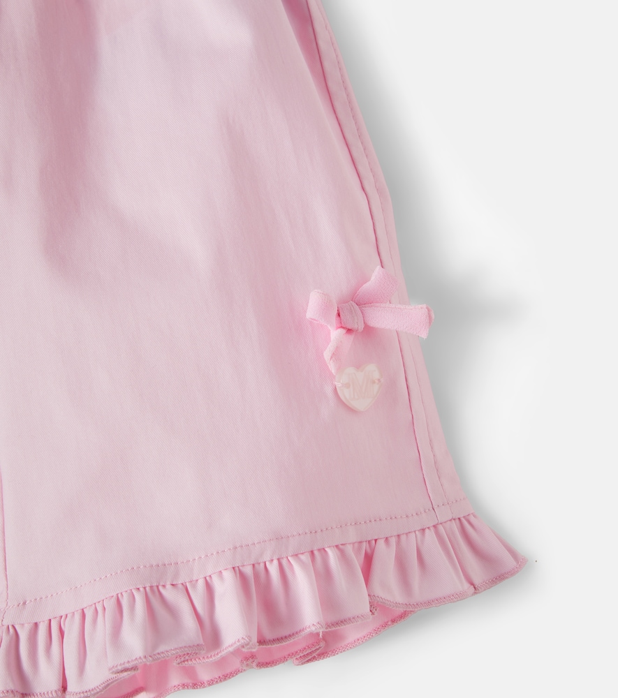 Baby ruffled cotton-blend pants