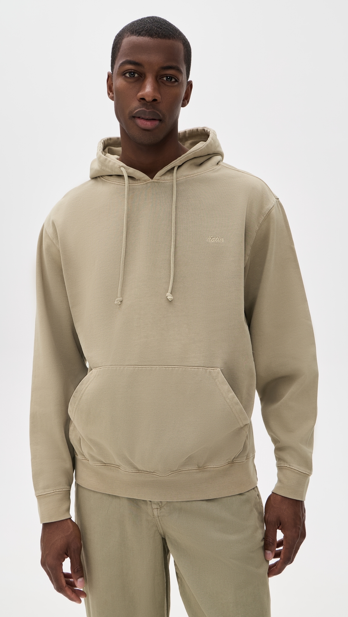 Hooded Fleece Sweatshirt Vintage Khaki