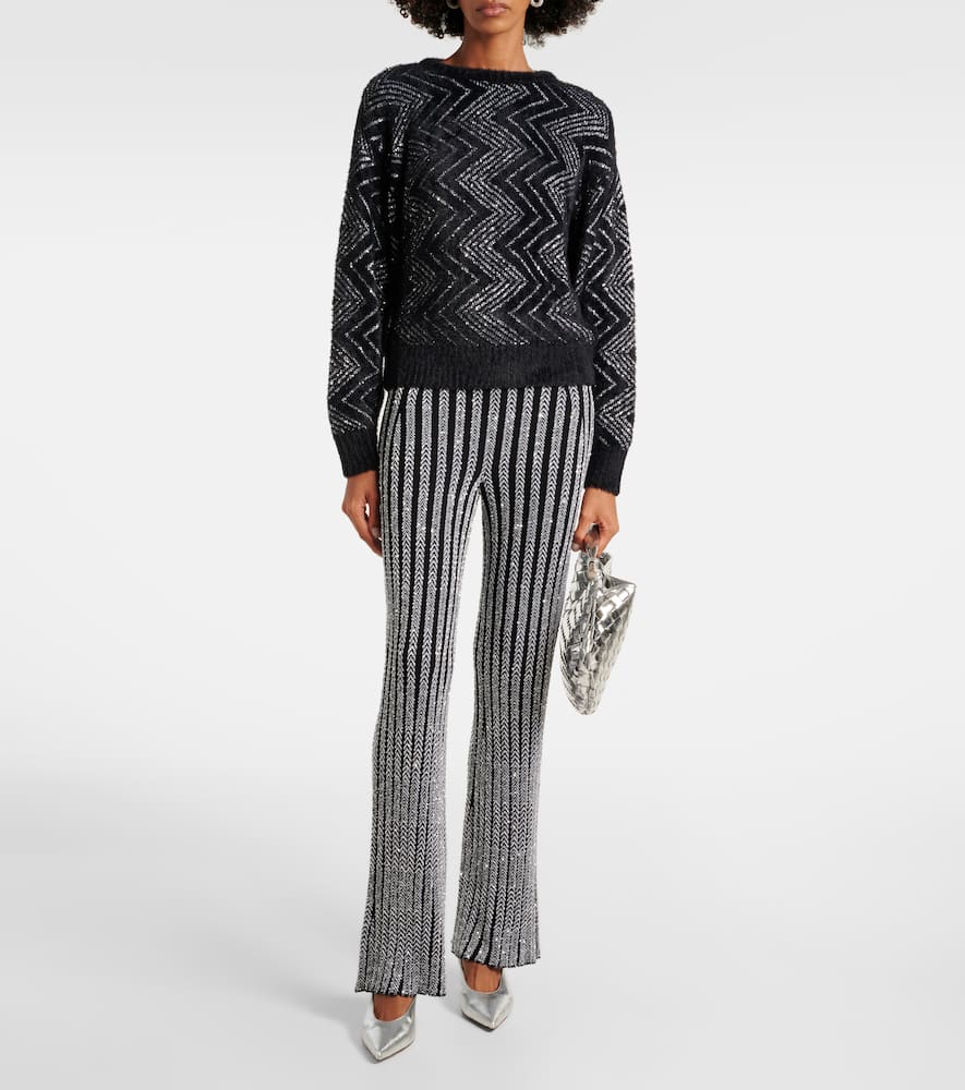 Zig Zag metallic knit sweater