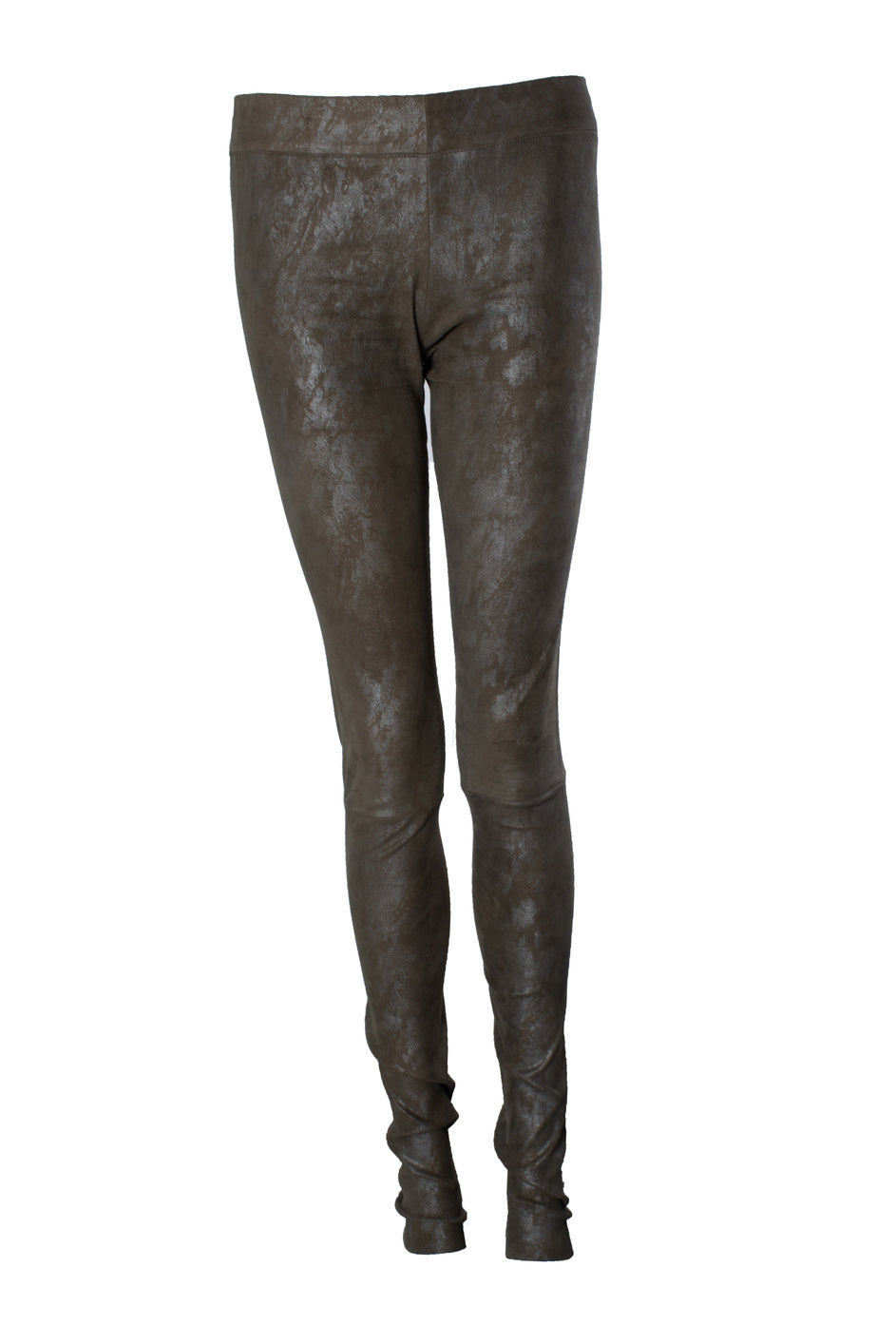 , suede coated legging in taupe