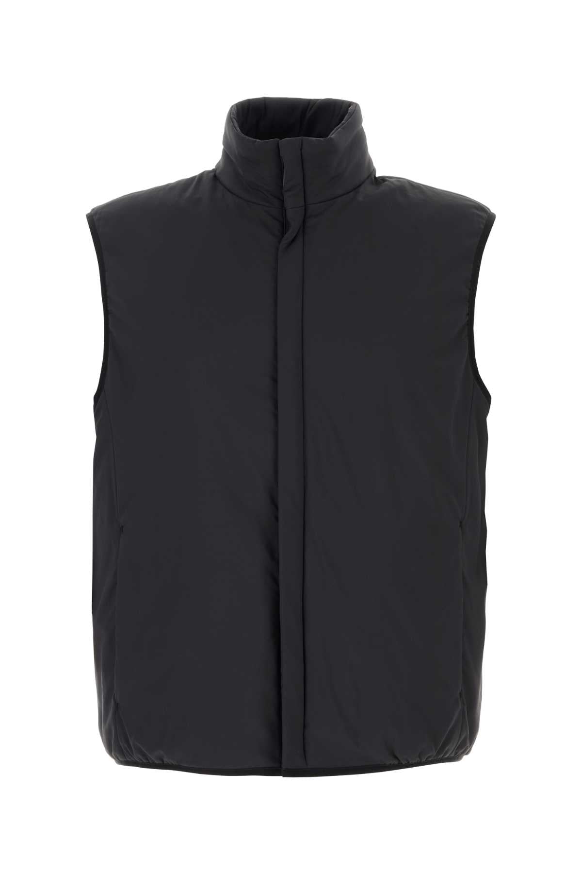 Quilted Nylon Vest — Black