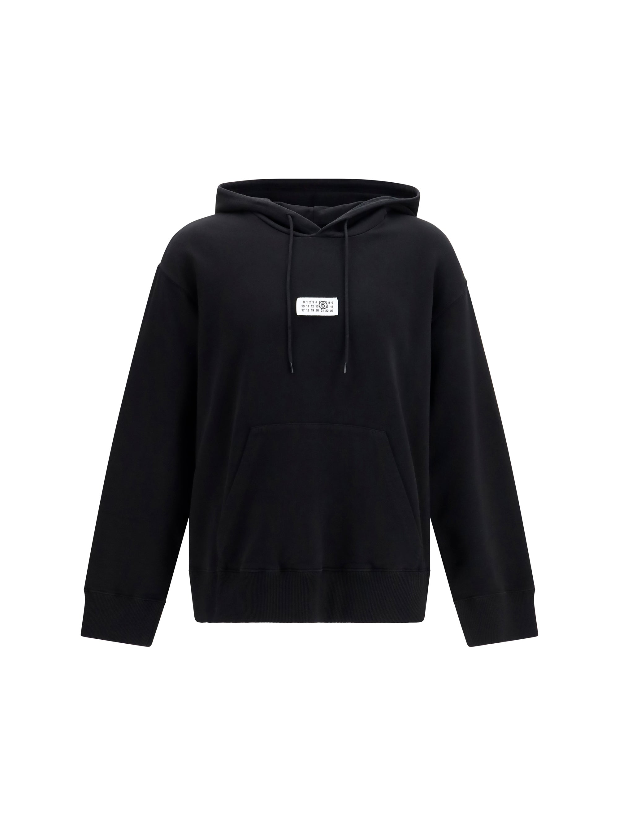 Logo-Patch Cotton Hoodie — Black