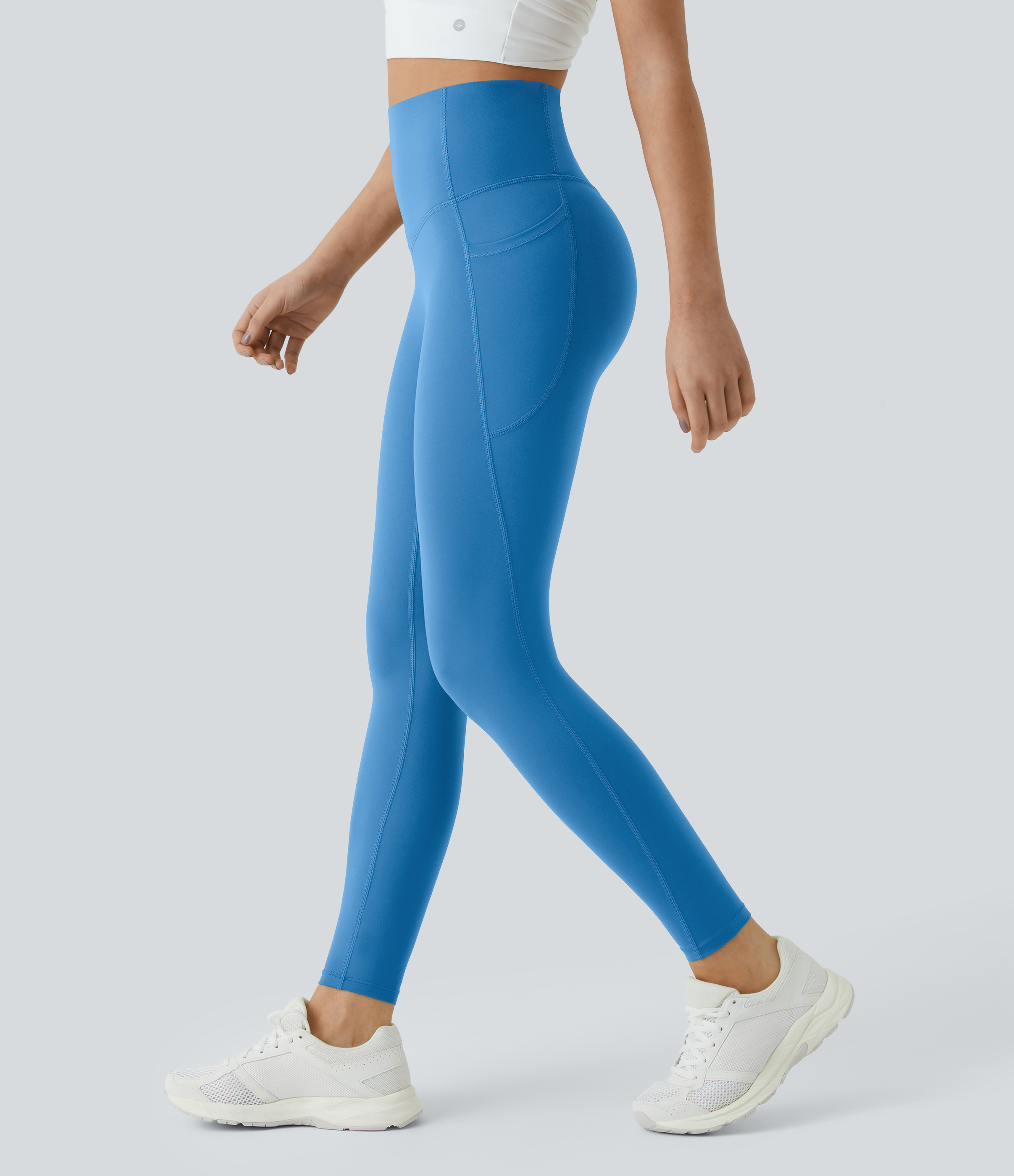 UltraSculpt™ SoCinched High Waisted Tummy Control Pocket Shaping Training Leggings  - Vallarta Blue