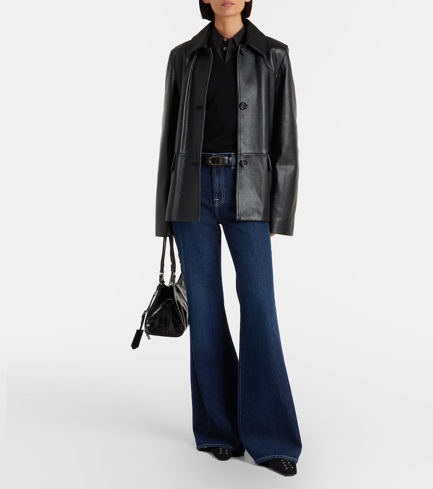High-waisted flared jeans