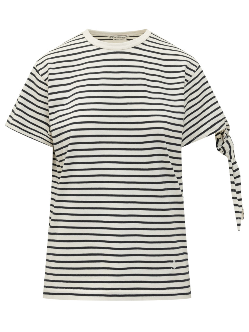 JW Anderson - crew neck striped top side tie detai