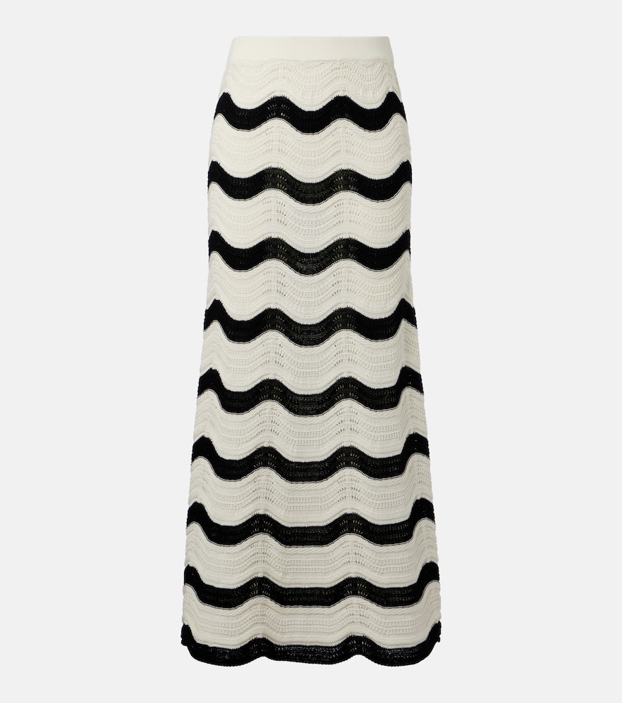 Chevron cotton crochet midi skirt