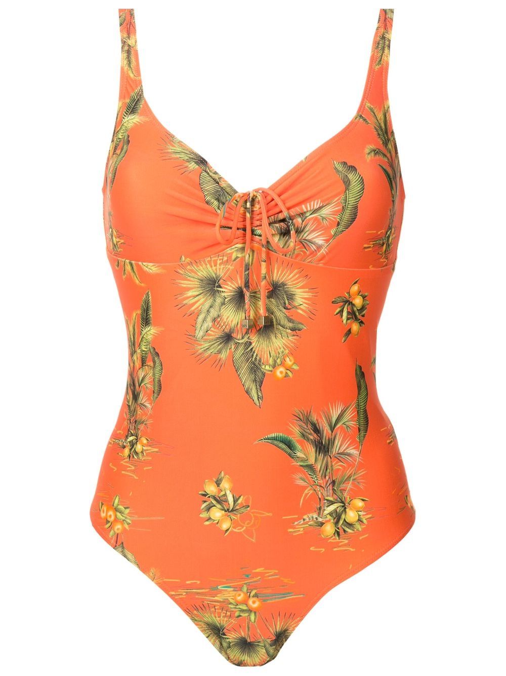 Rosa floral-print swimsuit - Orange