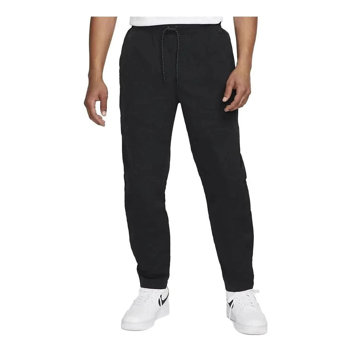 Men's Sportswear Tech Essentials Pants Black Drawstring Waist KFC346