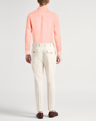 Man Shirt Salmon pink Size S Linen