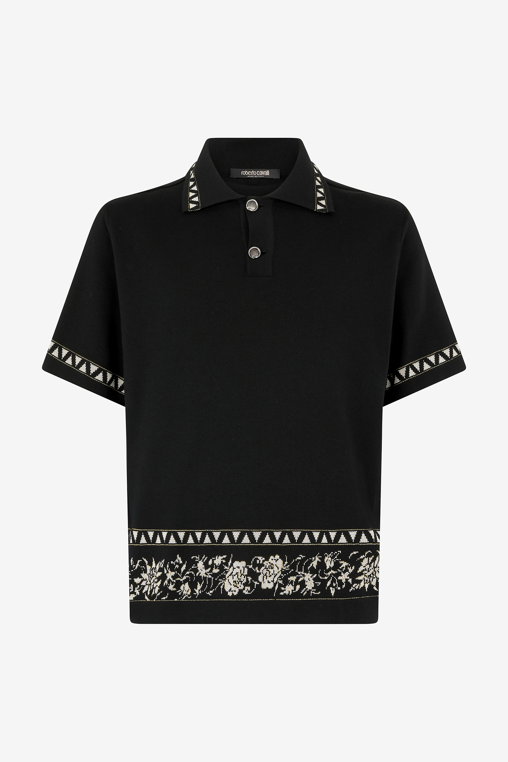Knitted Polo Shirt With Jacquard Pattern