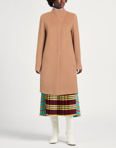 Icons Woman Coat Camel Size 12 Wool, Polyamide