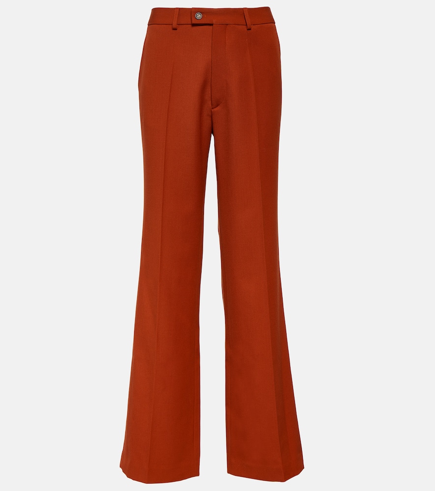 Wool crêpe wide-leg pants