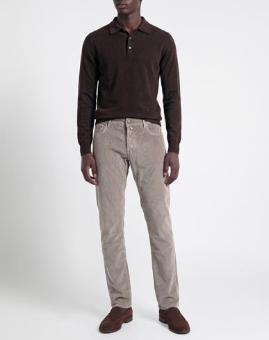 Man Pants Taupe Size 36 Cotton, Modal, Elastane