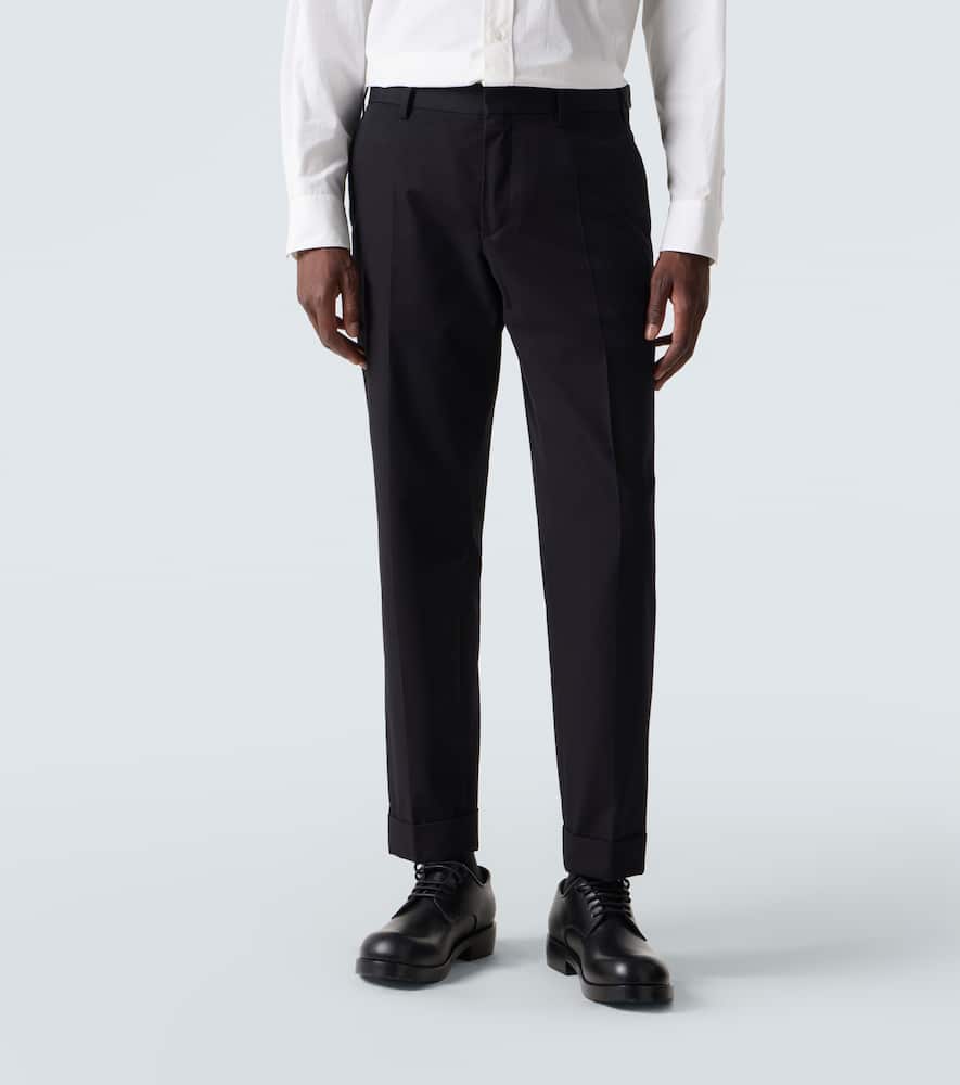 Cotton and wool straight pants