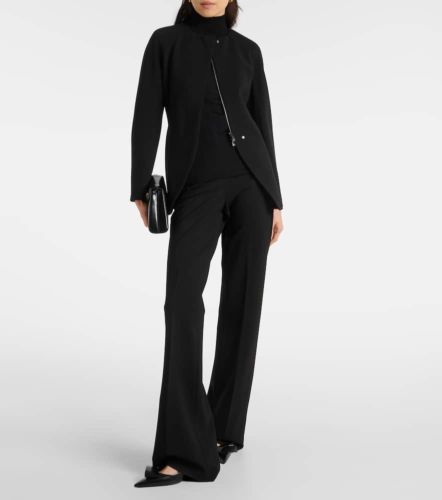 Norcia pleated jersey straight pants
