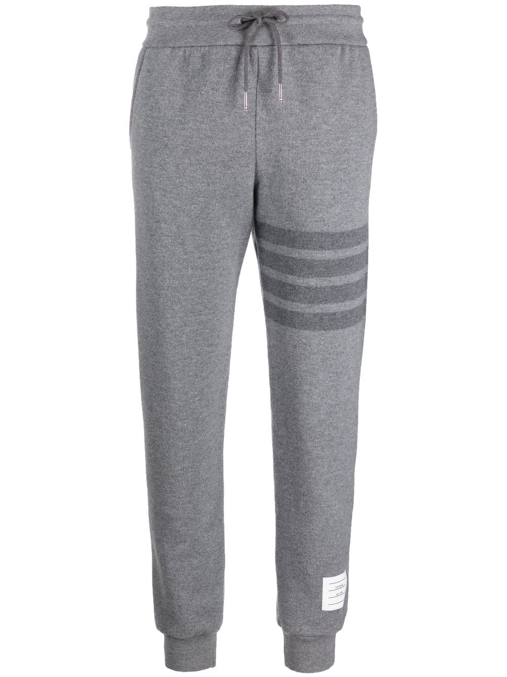 Knitted side-stripe track pants - Grey