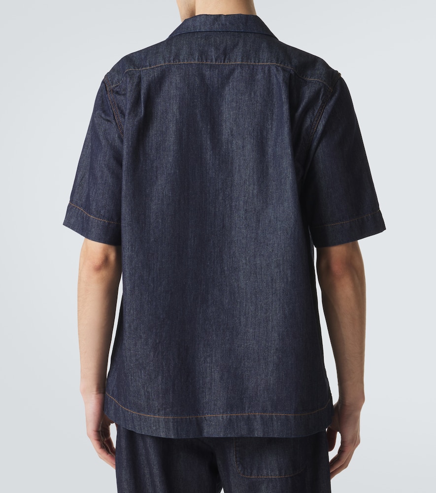 Cotton denim bowling shirt