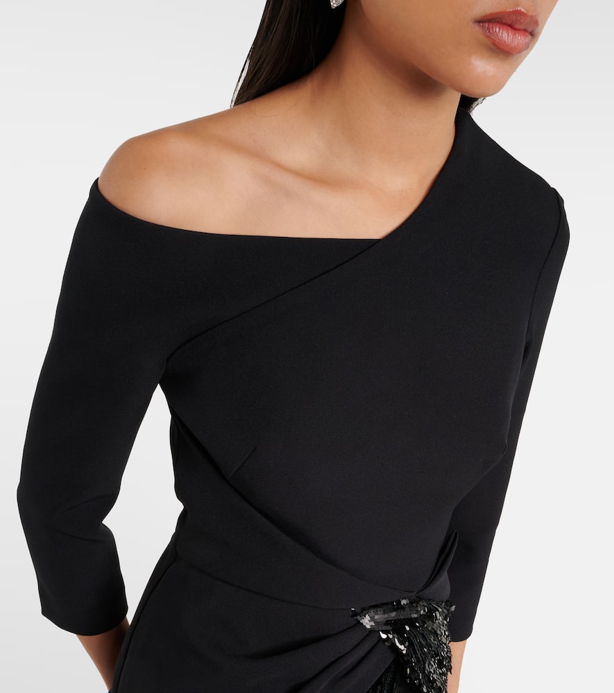 Safiyaa Juah sequined asymmetric crêpe top