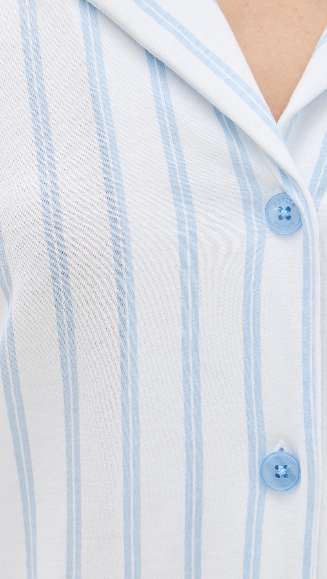 Luxe Pima Stripe Wide Leg Pajama Set Periwinkle Stripe
