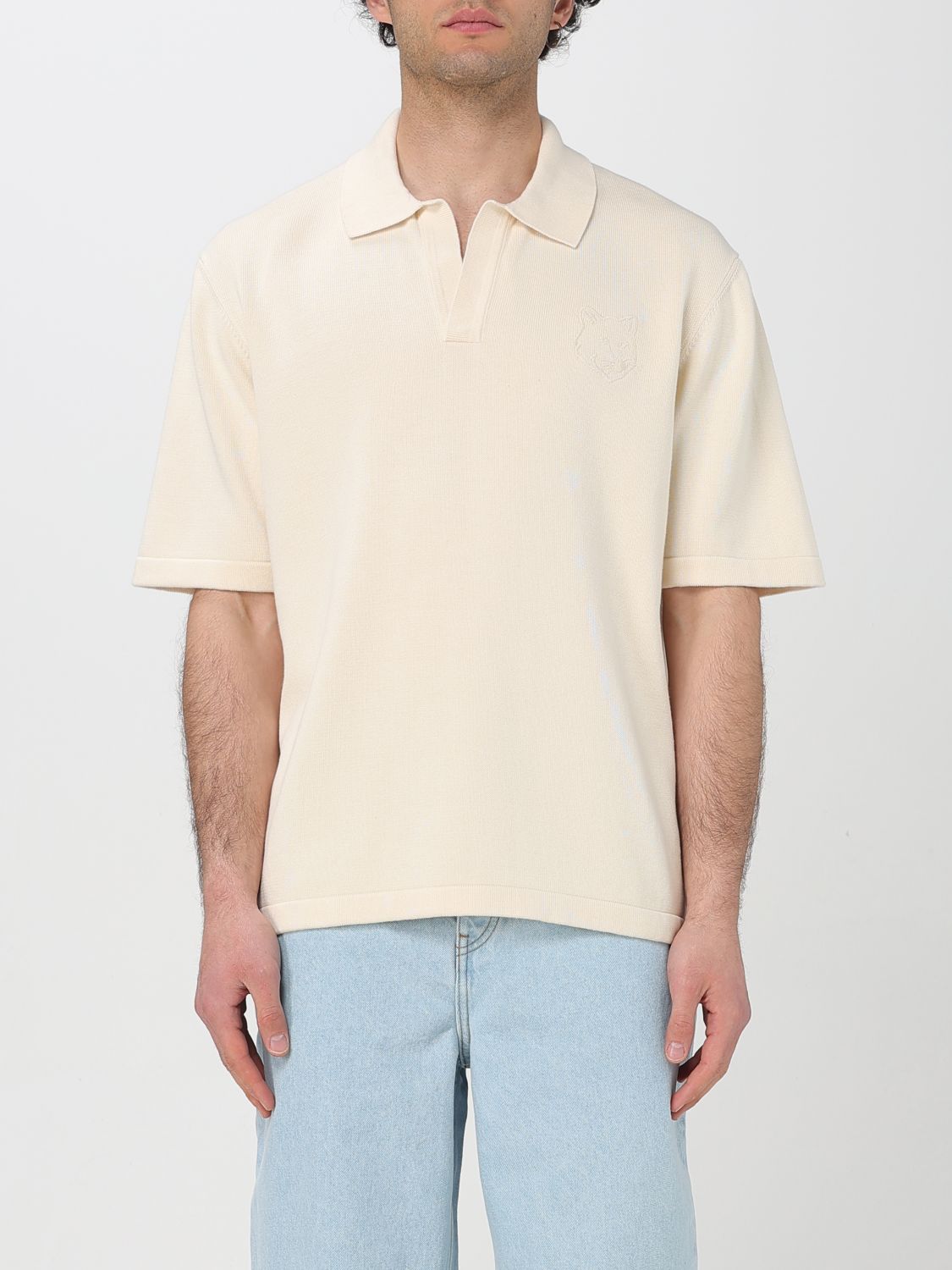 Polo Shirt MAISON KITSUNÉ Men color Beige