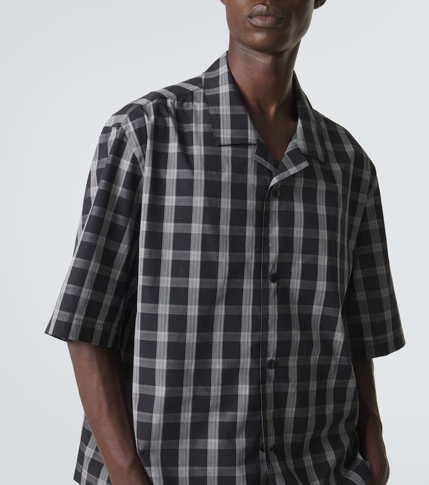 Kline checked cotton bowling shirt