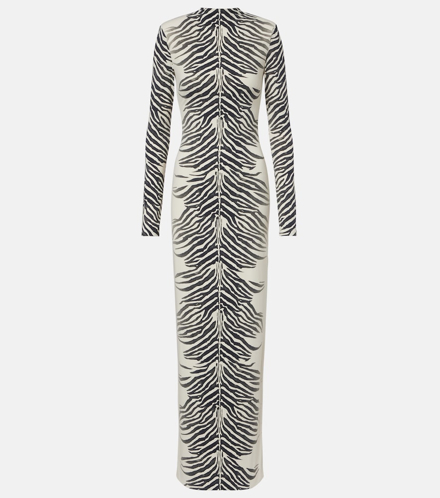 Kari zebra-print maxi dress