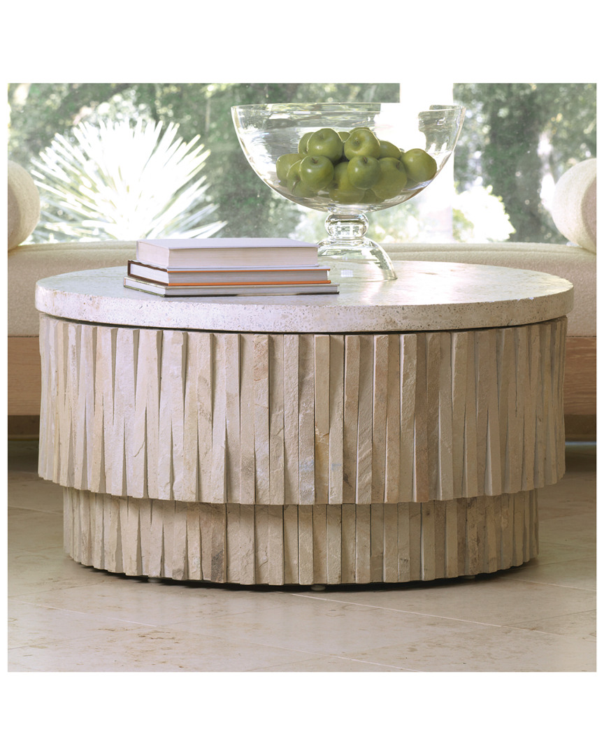 Round Teeter Totter Stone Cocktail Table