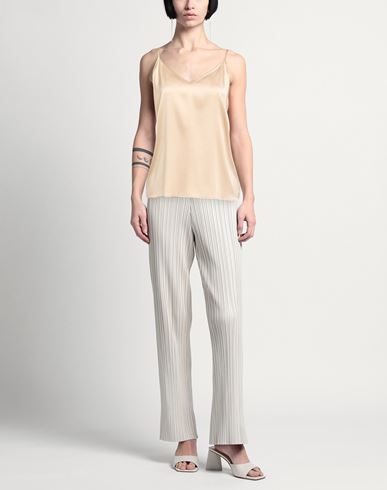 (the Mercer) N. y. Woman Top Beige Size 12 Silk, Elastane
