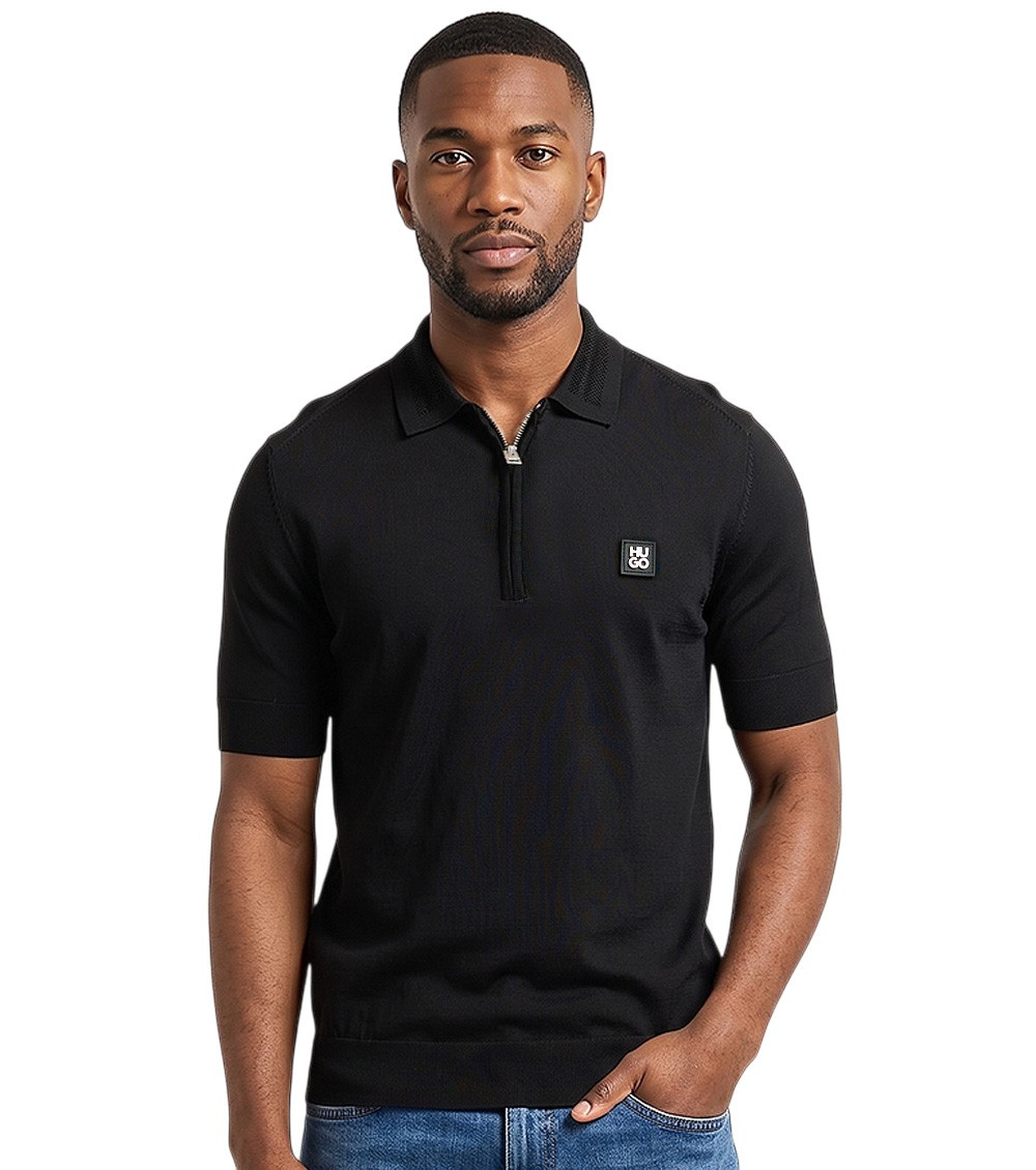 Black Shirt Collar Polos