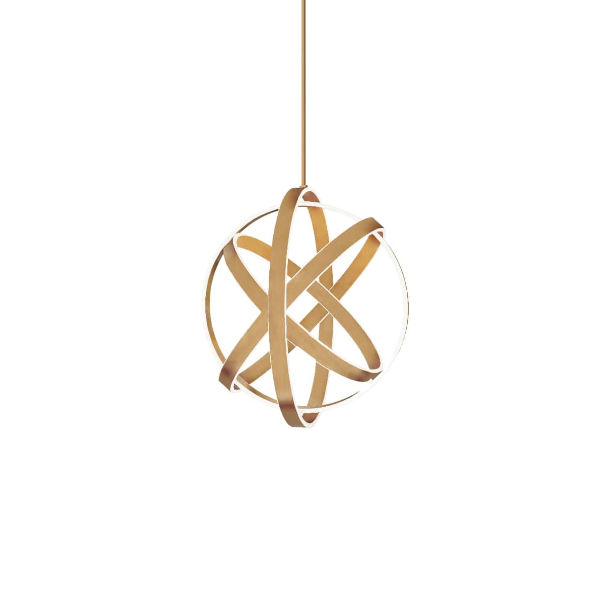 Kinetic 4-Light LED Chandelier in Aged Bra