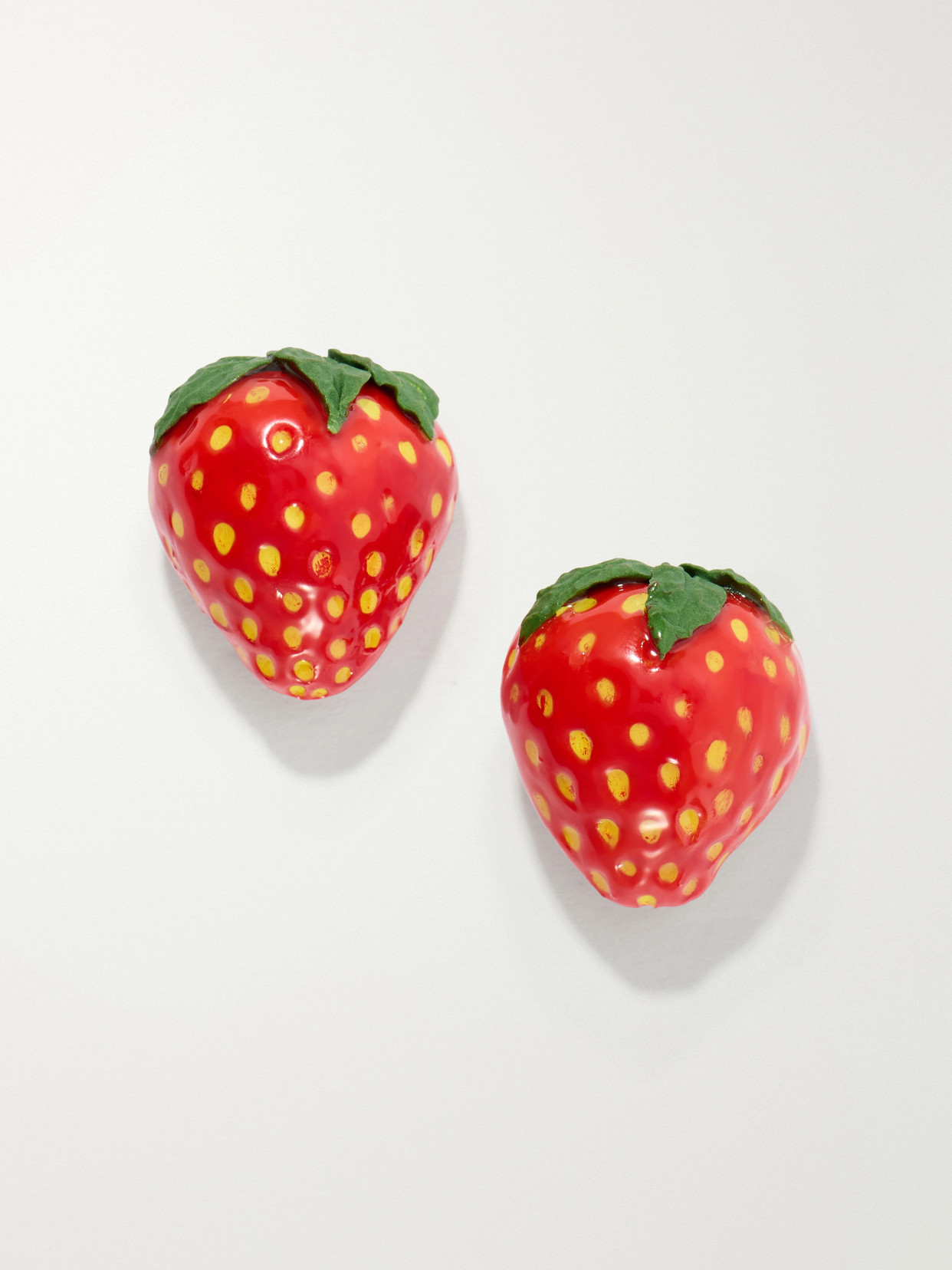Fraise Resin Earrings - Red