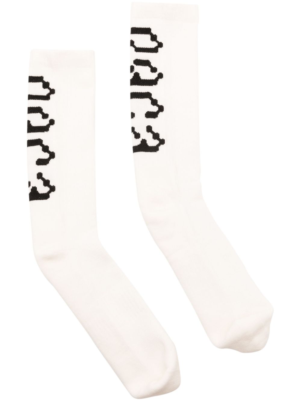 Logo-jacquard socks - White