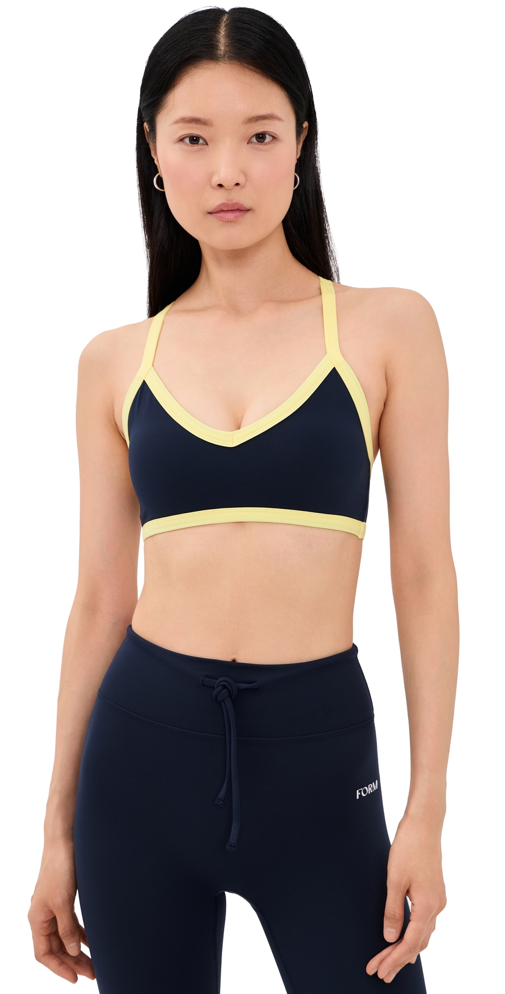 V Neck Bra Navy/Lemon