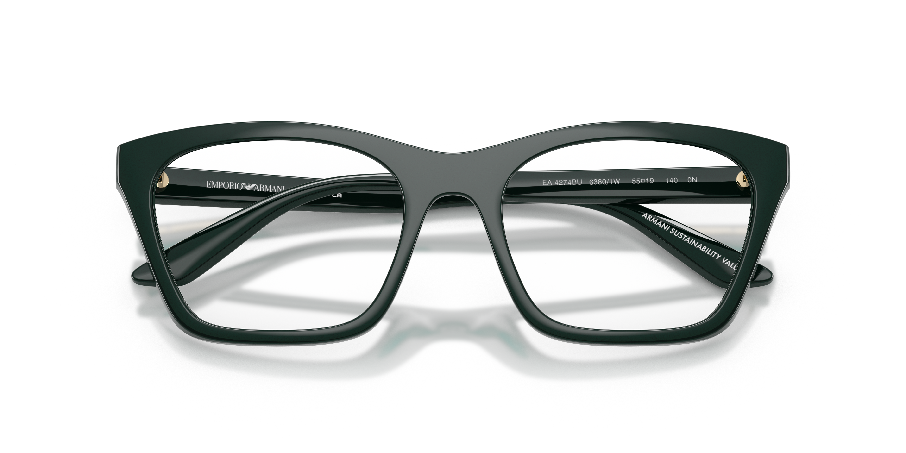 Emporio Armani Woman Emporio Armani EA4274BU 63801W Sunglasses Injected Green Transparent Cat Eye Norma