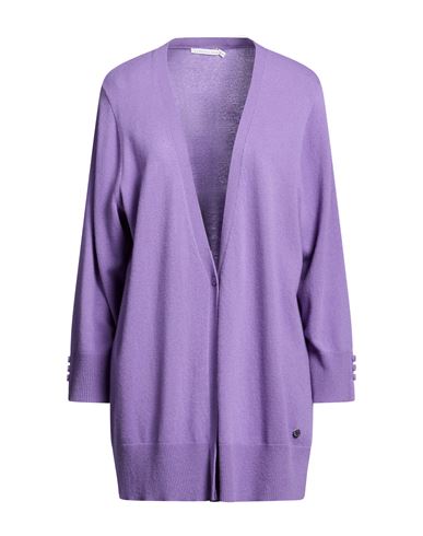 Gold Woman Cardigan Purple Size XL Wool, Recycled polyacrylic