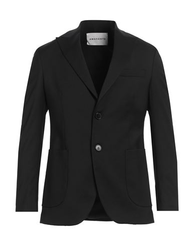 Amaranto Man Blazer Black Size 36 Polyester, Virgin Wool, Elastane