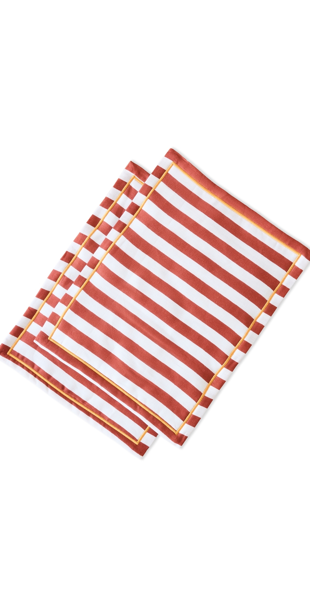 Placemat Set of 2 Red and White One Size