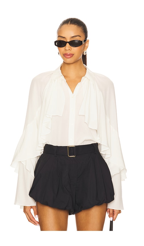 Veronica Beard Demaris Blouse in White.  8. Also in 0, 00, 10, 2