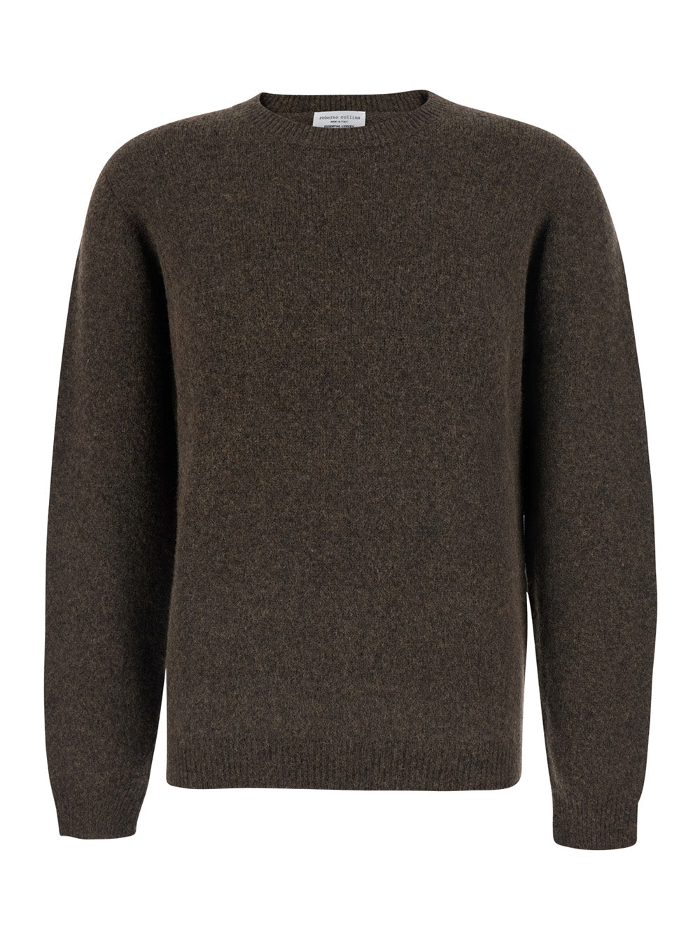 Virgin Wool and Camel Wool Blend Sweater — Brown