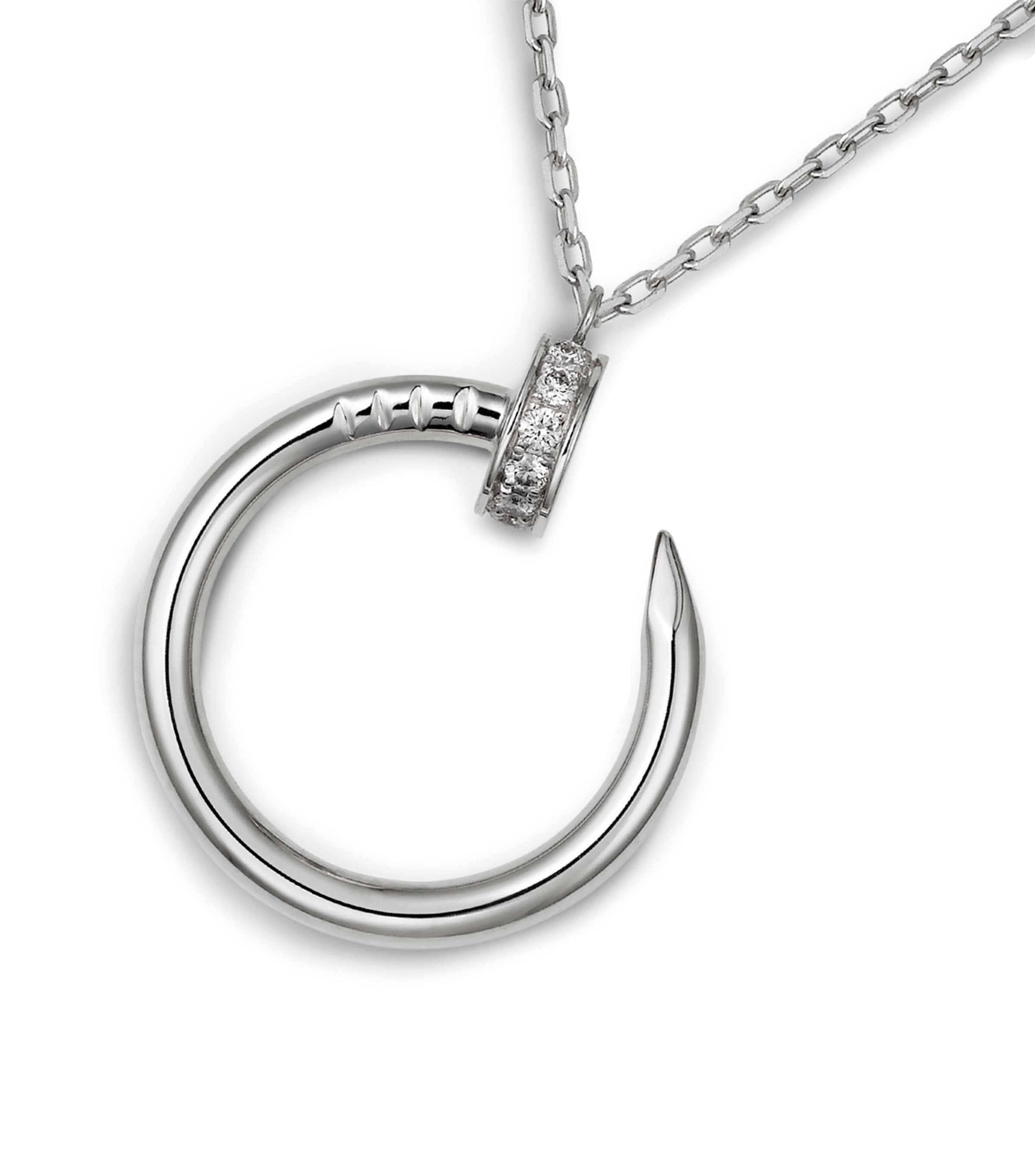 White Gold and Pavé Diamond Juste un Clou Necklace